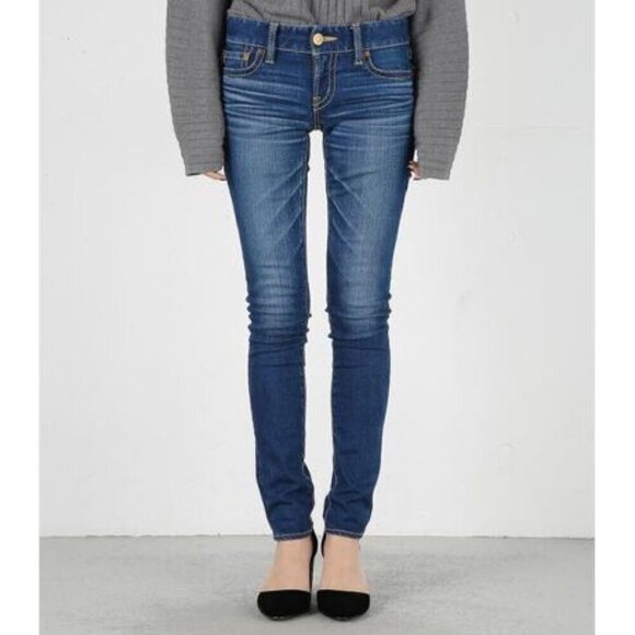 Moussy japanese denim Rebirth stretch skinny jeans in blue size 27 - Picture 5 of 11